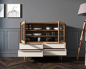 Буфет "Bruni white" низкий арт BR34WH в интерьере в Краснодаре