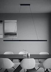 заказать стильные 390368 Люстра диммируемая MONTEBUONO, 2X10W (LED), 3000K, 2600lm, L1800, B65, H1500, сталь, анодированный черный/пластик, белый в Краснодаре