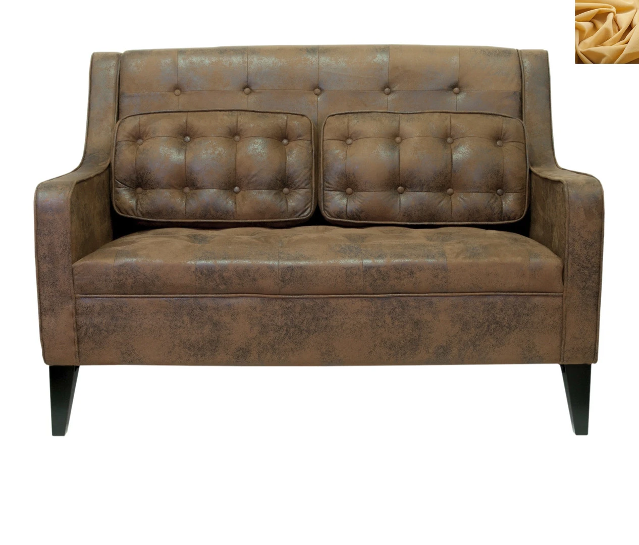 купить красивый Прямой двухместный диван Hublon цвет желтый в интернет-магазине в Краснодаре