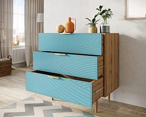 купить стильный Комод с тремя ящиками "Line" LN12/GR1/blue в Краснодаре