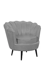 купить Низкое кресло ракушка Pearl Grey V2 на черных ножках в Краснодаре
