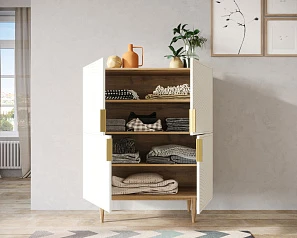 купить Большой комод с четырьмя дверками "Line" LN03/GR1/beige в интернет-магазине в Краснодаре