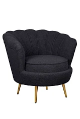 Низкое кресло ракушка Pearl Black Boucle в Краснодаре
