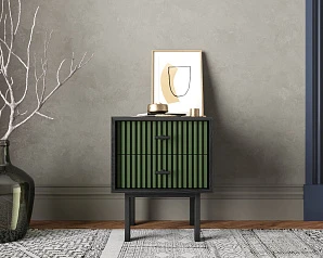 купить красивые Тумбочка с двумя ящиками "Emerson" арт EM16/green/L в интернет-магазине в Краснодаре