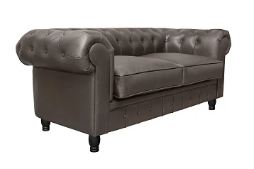 купить Диван из коричневой кожи Chesterfield Brown Leather 2S в Краснодаре