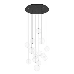 купить стильные 390333 Люстра диммируемая ESPARDELLO, 6X5,4W (LED), 3000K, 3060lm, ?580, сталь, черный/стекло, прозрачный в Краснодаре