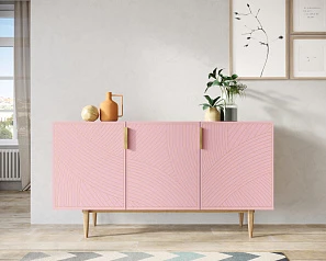 купить красивый Комод с тремя дверками "Line" LN02/GR1/pink в интернет-магазине в Краснодаре