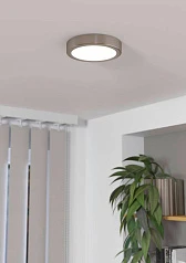 фото 900583 Накладной светильник диммируемый FUEVA 5, 11W (LED), 3000K, ?160, сталь, матовый никель / пластик, белый в интерьере в Краснодаре