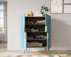 красивый Большой комод с четырьмя дверками "Line" LN03/GR1/blue на заказ в Краснодаре