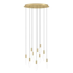 купить красивые 390359 Люстра диммируемая MIRADOR, 10X3W (LED), 3000K, 3400lm, ?580, сталь, латунь, золотой/пластик, прозрачный в интернет-магазине в Краснодаре