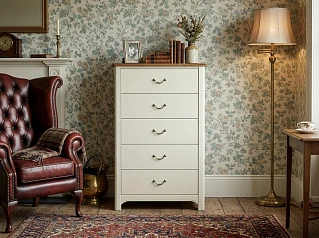 заказать стильные Бежевый комод "Оливия (Olivia)" высокий на 5 ящиков арт GA3005C в Краснодаре