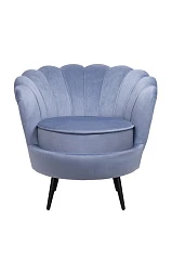 Низкое кресло ракушка Pearl Sky на черных ножках на заказ в Краснодаре