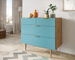 фото Комод с четыремя ящиками "Line" LN14/GR1/blue в Краснодаре