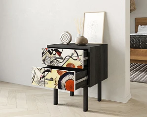 Тумбочка с двумя ящиками "Emerson" by Kandinsky арт EM16/Print_01 в интерьере в Краснодаре