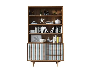 купить стильные Стеллаж "Bruni print 1" с дверками арт BR-01/print_1 в Краснодаре