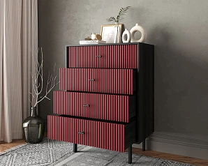 купить Комод вертикальный с четырьмя ящиками "Emerson" арт EM18/red/L в Краснодаре