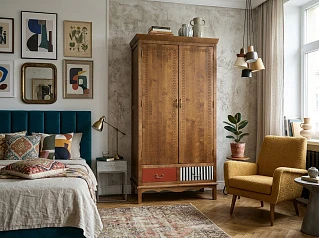 фото Шкаф двустворчатый "Гуашь (Gouache)" арт М10527ETG в интерьере в Краснодаре