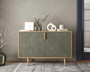 красивый Комод с двумя дверками "Line" R18/browngrey в интернет-магазине в Краснодаре