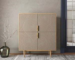 заказать Большой комод с четырьмя дверками "Line" R19/beige в интернет-магазине в Краснодаре