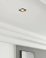 купить 900452 Встраиваемый светильник CAROSSO, 35W (GU10), L93, B93, H25, алюминий, черный, белый в Краснодаре