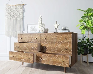 Комод "Boho" 6 ящиков джангл арт BH08 на заказ в Краснодаре