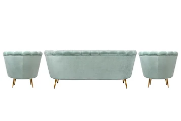 Комплект кресел и дивана ракушка Pearl Triple Green в Краснодаре
