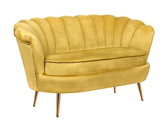 Дизайнерский двухместный диван Pearl Double Yellow в интерьере в Краснодаре