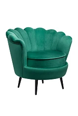 Низкое кресло ракушка Pearl Green V2 на черных ножках в интернет-магазине в Краснодаре