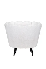 купить Низкое кресло ракушка Pearl цвет белый на черных ножках в Краснодаре