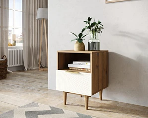 Тумбочка с нижним ящиком "Line" LN09/GR1/beige на заказ в Краснодаре