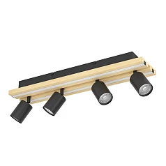 купить 390524 Светодиодный настенно-потолочный светильник GESTEIRA, 33W(LED) ,3000K, 2300lm, сталь, дерево, черный, коричневый, черный в интернет-магазине в Краснодаре