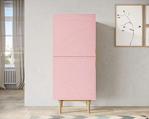 купить Вертикальный комод с двумя дверками "Line" LN05/GR1/pink в интернет-магазине в Краснодаре
