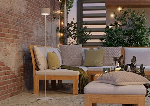 купить стильные 901893 Торшер на солнечн. батарее сенсорн. ROCCANOVA-L, H1200, 2,8W(LED), IP44, 3000K, 270lm, сталь, белый в Краснодаре