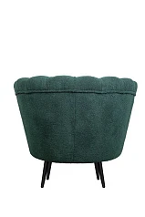 Низкое кресло ракушка Pearl зеленый Boucle на черных ножках в Краснодаре