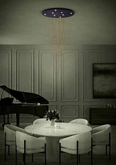 купить красивые 390355 Люстра диммируемая TREPUCO, 8X5,4W (LED), 3000K, 4080lm, ?780, сталь, черный/сталь, латунь в Краснодаре