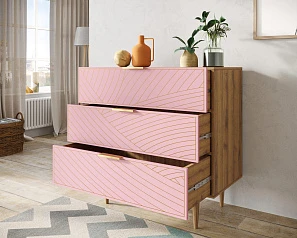 фото Комод с тремя ящиками "Line" LN12/GR1/pink в Краснодаре