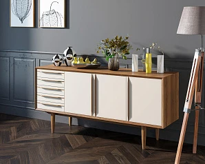 Комод "Bruni white" три дверки арт BR04WH в интерьере в Краснодаре