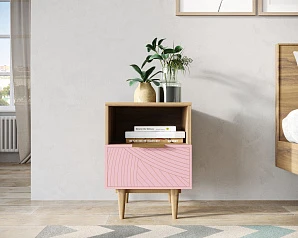 Тумбочка с нижним ящиком "Line" LN09/GR1/pink на заказ в интернет-магазине в Краснодаре