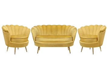 заказать Комплект кресел и дивана ракушка Pearl Double Yellow в интернет-магазине в Краснодаре