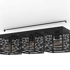 900357 Потолочный светильник PIEDRITAS, 3x40W, E27, L730, B180, H205, сталь, черный в Краснодаре