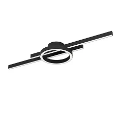 900953 Потолочный светильник AMANDOLO, 23,5W(LED), 2850lm, L775, B200, H75, алюминий, сталь, черный/пластик, белый в интерьере в Краснодаре