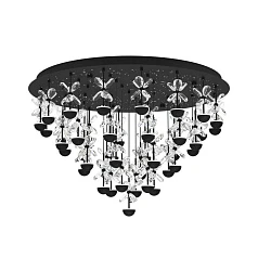 390276 Люстра диммируемая PIANOPOLI 2, 43X1,8W (LED), 3000K, 10320lm, ?780, сталь, черный/переливающееся стекло, прозрачный в Краснодаре