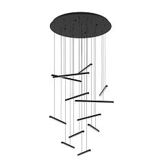 красивые 390351 Люстра диммируемая LINDOZA, 12X8,4W (LED), 3000K, 12000lm, ?780, сталь, черный/пластик, белый в Краснодаре