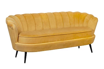 Дизайнерский диван Pearl Triple Yellow на черных ножках в Краснодаре