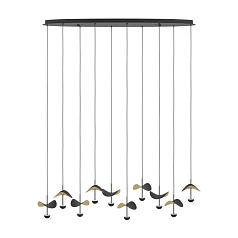 купить красивые 390342 Люстра диммируемая DRACERA, 10X2,3W (LED), 3000K, 2800lm, L1120, B330, H1500, сталь, черный/сталь, черный, золотой в интернет-магазине в Краснодаре