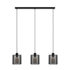 900738 Люстра SEGOVIA, 3X40W (E27), L880, B180, H1100, сталь, черный / дерево, черный в интернет-магазине в Краснодаре