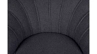Низкое кресло ракушка Pearl Black Boucle на черных ножках в Краснодаре