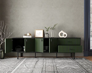 Комод с четырьмя дверками и двумя ящиками "Emerson" арт EM04/green/L в интерьере в Краснодаре