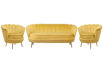 купить стильный Комплект кресел и дивана ракушка Pearl Triple Yellow в Краснодаре