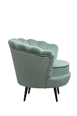 купить Низкое кресло ракушка Pearl Green на черных ножках в Краснодаре